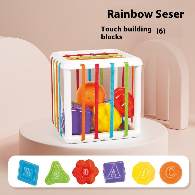 Shape Rattle Rainbow Cube – Baby’s Tactile Playtime Adventure