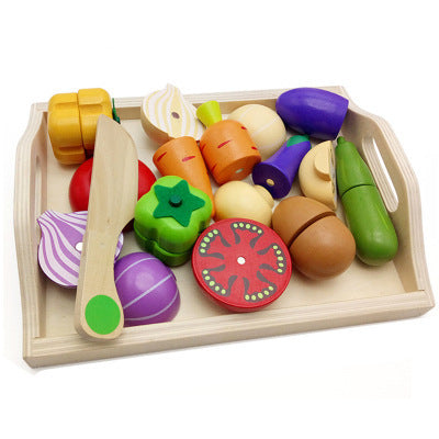 Little Chef’s Wooden Veggie Cutting Set – Safe & Fun Practice