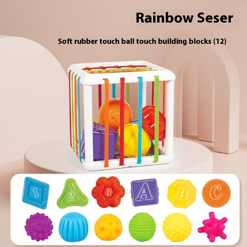 Shape Rattle Rainbow Cube – Baby’s Tactile Playtime Adventure