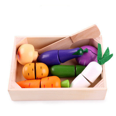 Little Chef’s Wooden Veggie Cutting Set – Safe & Fun Practice